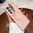 thumbnail image 4 of for Samsung Galaxy S25 Ultra Case, [Compatible with MagSafe] Built in Kickstand Shockproof Frost Clear Matte Soft GEL Cover Magnetic Metal Stand Phone Case Girl Woman for S25 Ultra 6.9", Pink, 4 of 8