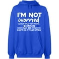 thumbnail image 2 of OXI Hoodie Sweatshirt - Worried About What You Think, Basic Casual Hoodie for Men's and Women Fleece Hoodie Long Sleeve - Royal Blue Large, 2 of 3