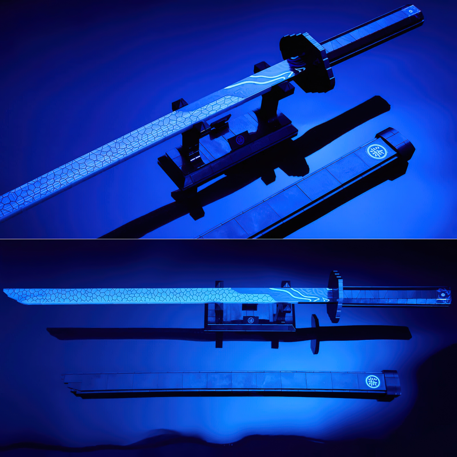 HI-Reeke Sword Building Block Set Anime Magic Blade Katana Building Kit Toy Gift for Kid Adult Black