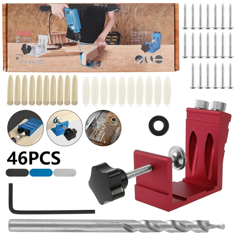 Pocket Hole Jig Kit, M4 Adjustable & Easy to Use Joinery Woodworking  System, Aluminum Punch Locator