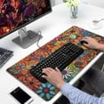thumbnail image 7 of Modern Colorful Summer Florals Pattern Gaming Mouse Mat,Rectangle XX Large Non-Slip Rubber Gaming Mouse Pad with Stitched Edges, Office Mouse Pad for Women Men Kids, 31.5x15.7, 7 of 7