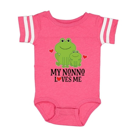 

Inktastic My Nonno Loves Me Grandson Frog Gift Baby Boy Bodysuit