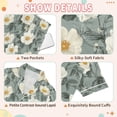 thumbnail image 4 of FORMRS Niños Short Sleeve Top and Pants Pajama Set Unisex Satin 2-Piece Sleepwear, Sizes 11-12Y, Sage Green Flower Pattern, 4 of 8