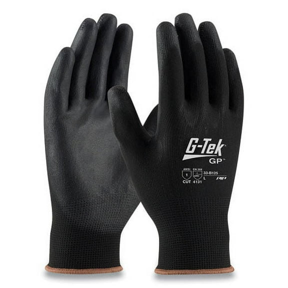 Gp Polyurethane-Coated Nylon Gloves, Medium, Black, 12 Pairs | Bundle of 2 Dozen