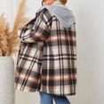 thumbnail image 5 of Leesechin Womens Long Sleeve Plaid Shirts Flannel Lapel Button Down Shacket Jacket Coats, 5 of 9