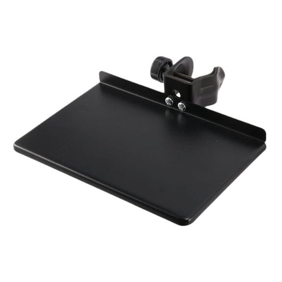 Universal Microphone Stand Clamp-on Tray Metal Material with Mounting Clamp,1 * tray 1 set of mounting accessories,black