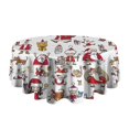 thumbnail image 5 of White Christmas Santa and Character Pattern Round Tablecloth 60"x60",Wrinkle Wipeable Table Cloth for Kitchen Dining Room Picnic Patio Party, 5 of 6