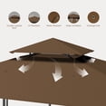 thumbnail image 2 of Aiho 8 x 5 FT Grill Gazebo, Outdoor BBQ Canopy Shelter with 2 Side Shelves & Multiple Hooks - Dark Brown, 2 of 9