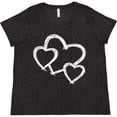 thumbnail image 3 of Inktastic Three White Hearts Women's Plus Size T-Shirt, 3 of 5