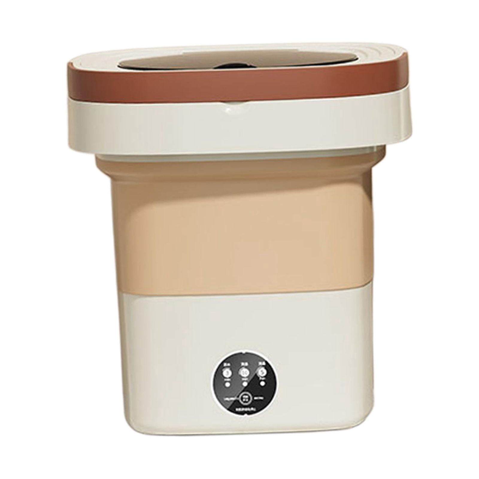Foldable Mini Washing Machine Folding Washing Machine, Mini Portable Clothes Washer, 8L Powerful Compact Small Washer for Home, RV, Baby Clothes Beige