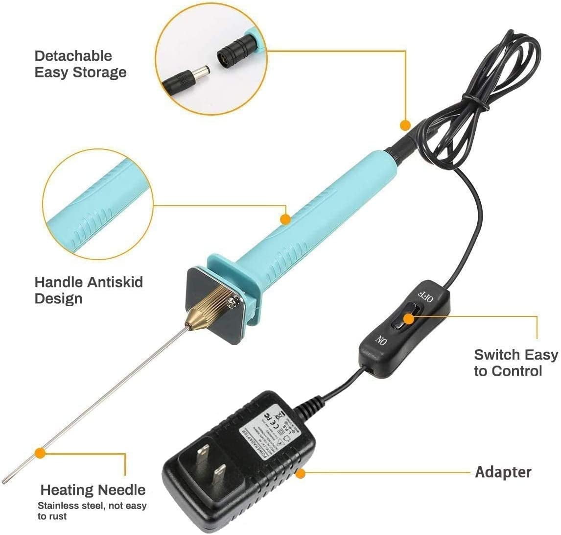 ABCISI Electric Hot Knife Foam Cutter, Vickes Cutting Hot Pen Hot Wire Cutter 15W Electric Foam Cutting Machine Pen 10CM Styrofoam Cutter Heat Cutting Tool Kit