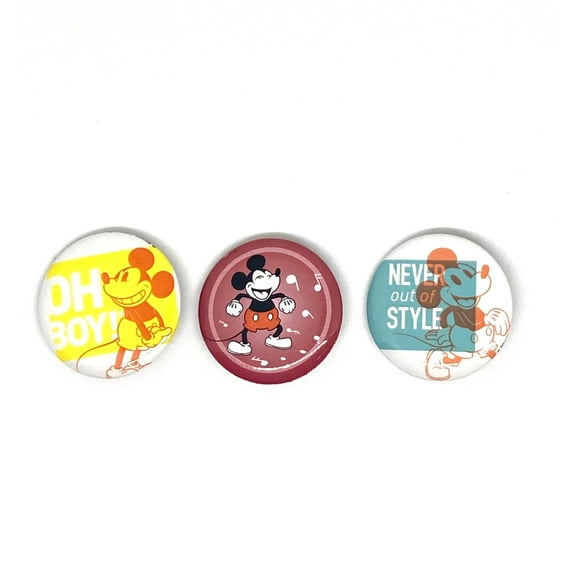Disney Loungefly Button Pins Mickey Mouse Set of 3