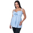 thumbnail image 1 of Blusa Maternidad Rayada Fresca Cómoda Ropa Embarazo Blusa Mujer Juvenil Tirantes Con Lazo Color Azul Cielo, 1 of 5