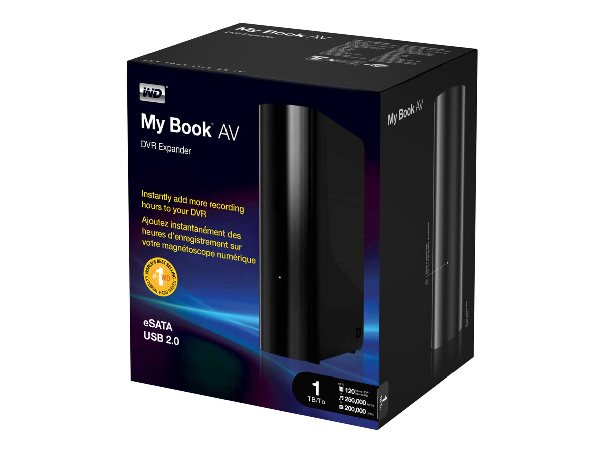 Wd My Book Av Dvr Expander Wdbabt0010hbk Hard Drive 1 Tb External Desktop Usb 2 0 Esata 300 Walmart Com Walmart Com