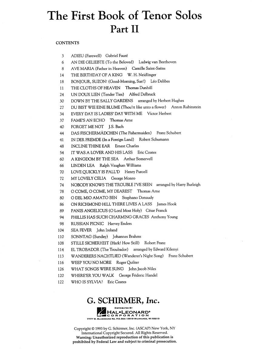The First Book of Tenor Solos