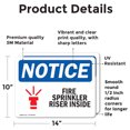 thumbnail image 2 of (2 Pack) Fire Sprinkler Riser Inside Sign, 2 of 7