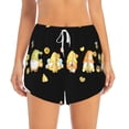 thumbnail image 4 of Lsque Bee Happy Sunflower Gnomes Printed Women's Running Shorts with Liner Pockets,Elastic Quick Dry Workout Athletic Gym Yoga Shorts,Womens High Waist Shorts-Large, 4 of 9