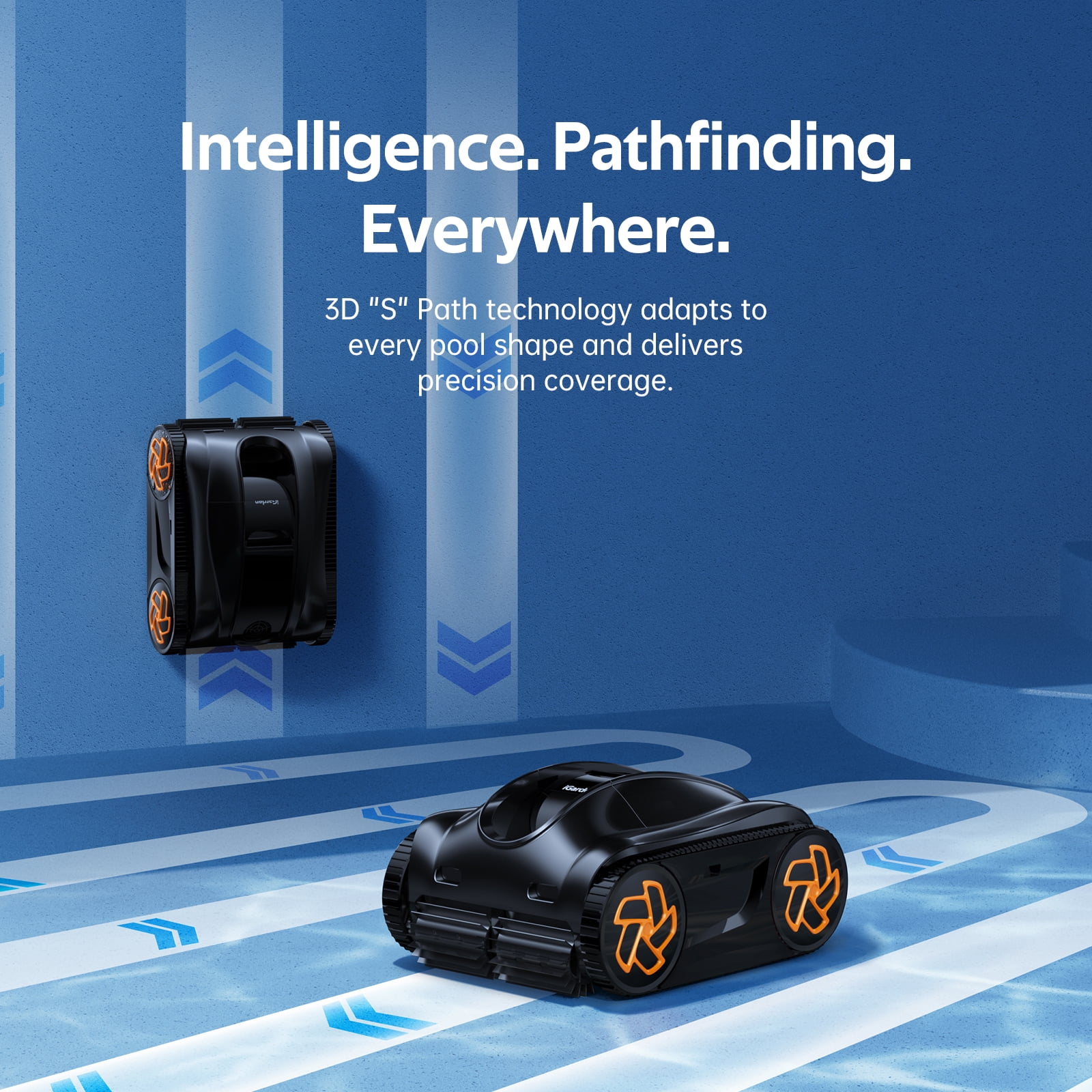 iGarden Robotic Pool Cleaner K Series, Cordless Pool Vacuum Robot for Inground & Above Ground Pools, Smart Navigation, Touchscreen, Self-Parking, Cleans Floor, Wall & Waterline, 220 Min