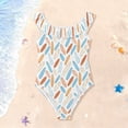 thumbnail image 3 of Ttyddzy Girls' One-Piece Bathing Suit, Light Blue Surfboard Printed Beach Swimwear 3-6Year, 3 of 8