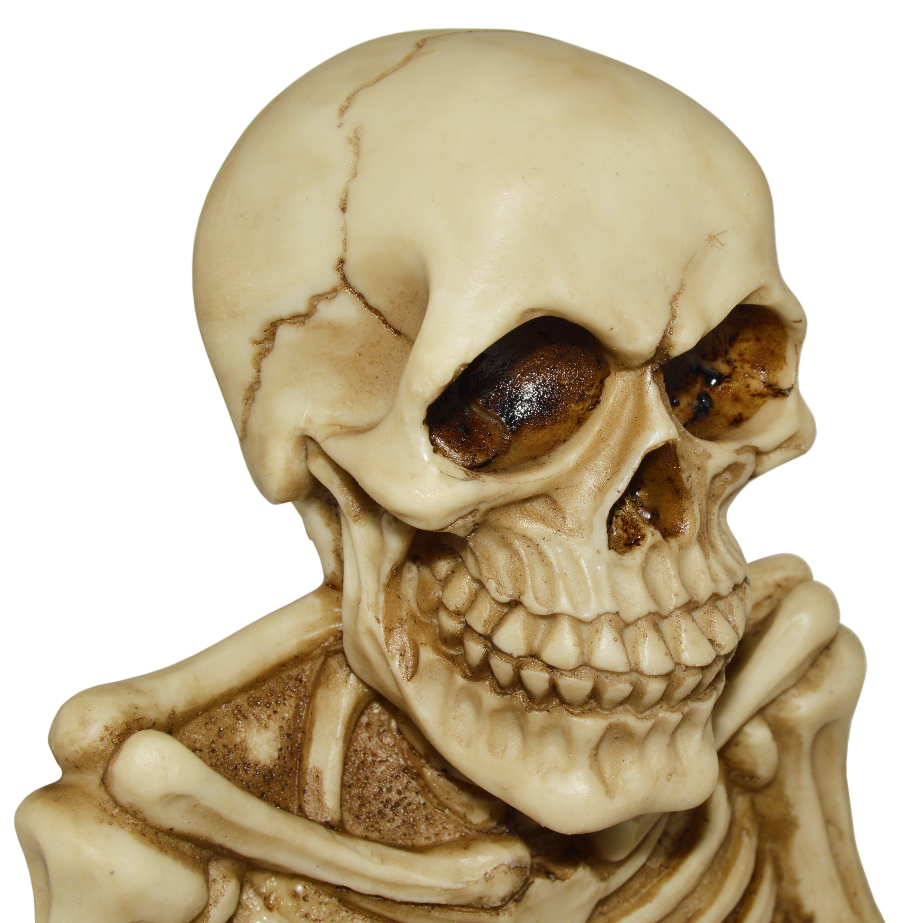 Skeleton Toilet Paper Holder with Keyhole Slot for Mounting on Wall, Spooky Skull TP Dispenser for Halloween Party, Sturdy Detailed Painted Resin Toilet Tissue Roll Holder
