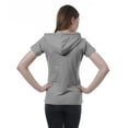 thumbnail image 5 of Moomaya Womens Zip Up Hoodie Short Sleeves Top Pockets Casual Hoodies, 5 of 7