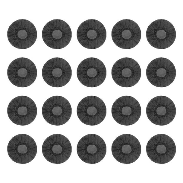 Injueey 100 pack/lote funda desechable de tela no tejida para auriculares ingredientes seguros fijación estable exquisita Videojuegos y accesorios negro 10-12cm