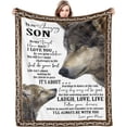 thumbnail image 1 of LHSHID Son Gifts from Mom Blanket Gifts for Son from Mom Son Blanket from Mom to My Son Blanket from Mom Birthday Valentines Day Graduation for Son Him Boy Throw Bed Blanket 50x60in, 1 of 5