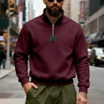 thumbnail image 3 of Ceisia Men Slim Fit Fashion Solid Color Long Sleeve Stand Collar Gift Zipper Casual Daily Party Wear Shirt Top, 3 of 8
