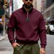 thumbnail image 3 of Ceisia Men Slim Fit Fashion Solid Color Long Sleeve Stand Collar Gift Zipper Casual Daily Party Wear Shirt Top, 3 of 8