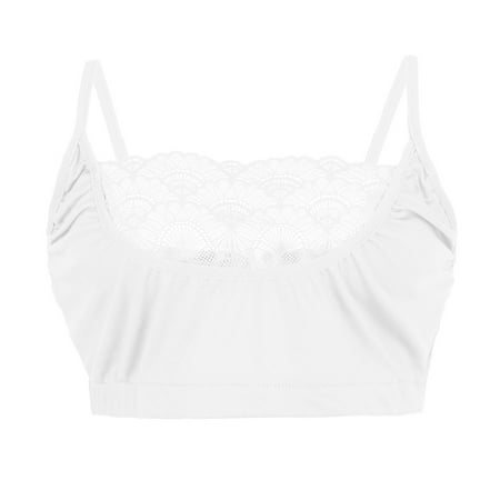 

NECHOLOGY Vintage Japanese Panties Bra Lace Women Cage Tank Elastic Camisole Bustier Tops plus Size Lingerie for Women with Robe Underwear White XX-Large