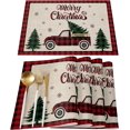 thumbnail image 1 of Juego de 6 manteles individuales resistentes al calor para mesa de comedor, manteles individuales de cuadros rojos, copos de nieve y alces navideños, para decoración de interiores y, 1 of 6