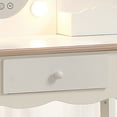 thumbnail image 6 of Kids Vanity, Girls Vanity Set with Mirror and Stool, Makeup Vanity with Lights and Storage Drawer, Brightness Adjustable, Wooden Dressing Table, Pretend Play Kids Vanity Table and Chair Set, 6 of 7