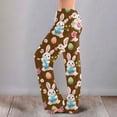 thumbnail image 2 of Hearthz Easter Soft Pajama Pants for Women Bunny Egg Hunt Print Women's Pajama Bottoms Drawstring Straight Leg Womens Lounge Pants, 2 of 6