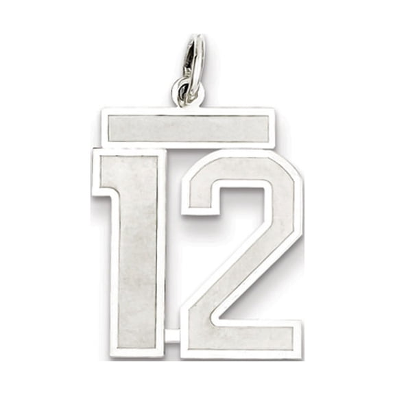 The Black Bow Sterling Silver, Jersey Collection, Medium Number 12 Pendant