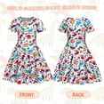 thumbnail image 3 of Benylion Girls Pajamas Dresses Toddler Dinosaur Summer Sundress Kids Short Sleeve School Casual A Line Twirly Skater Dresses for 9-10 years, 3 of 6