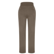 PWPSG Women's Ponte Pull-On Straight Leg Dress Pants Elastic Waistband with Side Pockets Brown XXL