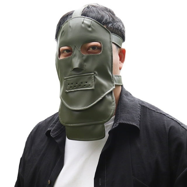 Máscara de cosplay con acertijo de cuero para fiesta de disfraces