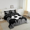 thumbnail image 2 of Erosebridal Bedding Sets Full Soccer Football Comforter Set , Sports Gamer Duvet Insert Video Game Gaming Bedding Comforters & Sets, Black Grey, 2 of 5