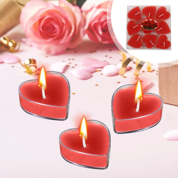 Vela de cera de soja perfumada en forma de corazón | Vela romántica para una cena de cumpleaños | Larga duración con aromas de ylang, rosa, jazmín y osmanto | Vela aromática decorativa para regalar