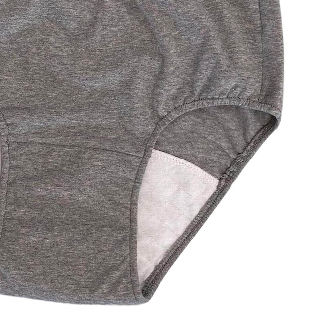 pitrice Soft Men Incontinence Underwear Urine for Sleeping Long Time Driving Adult Light Grey LL