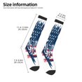 thumbnail image 2 of Haiem bass fish with the USA flag Funny Novelty Crazy Design Cotton Socks Sports Socks Knee High Socks For Men, Women,1Pairs - Gift For Working Friends, 2 of 6