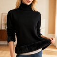 thumbnail image 2 of Chandails à Col Roulé pour Femmes, Yigetop Chandails à Col Roulé Duveteux pour Femmes Chandail d'Automne Chandail Torsadé à Manches Longues Hauts Chandails pour Femmes Pulls Noirs TG, 2 of 5