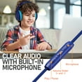 thumbnail image 5 of FosPower Kids Headphones with 3.5mm Laced Cables, Children & Teens Over The Ear Foldable Adjustable Headset w/ Built-in Mic for Smartphones/PC/Tablet/Laptop/School (Max Volume 85dB) - Blue / Orange, 5 of 8