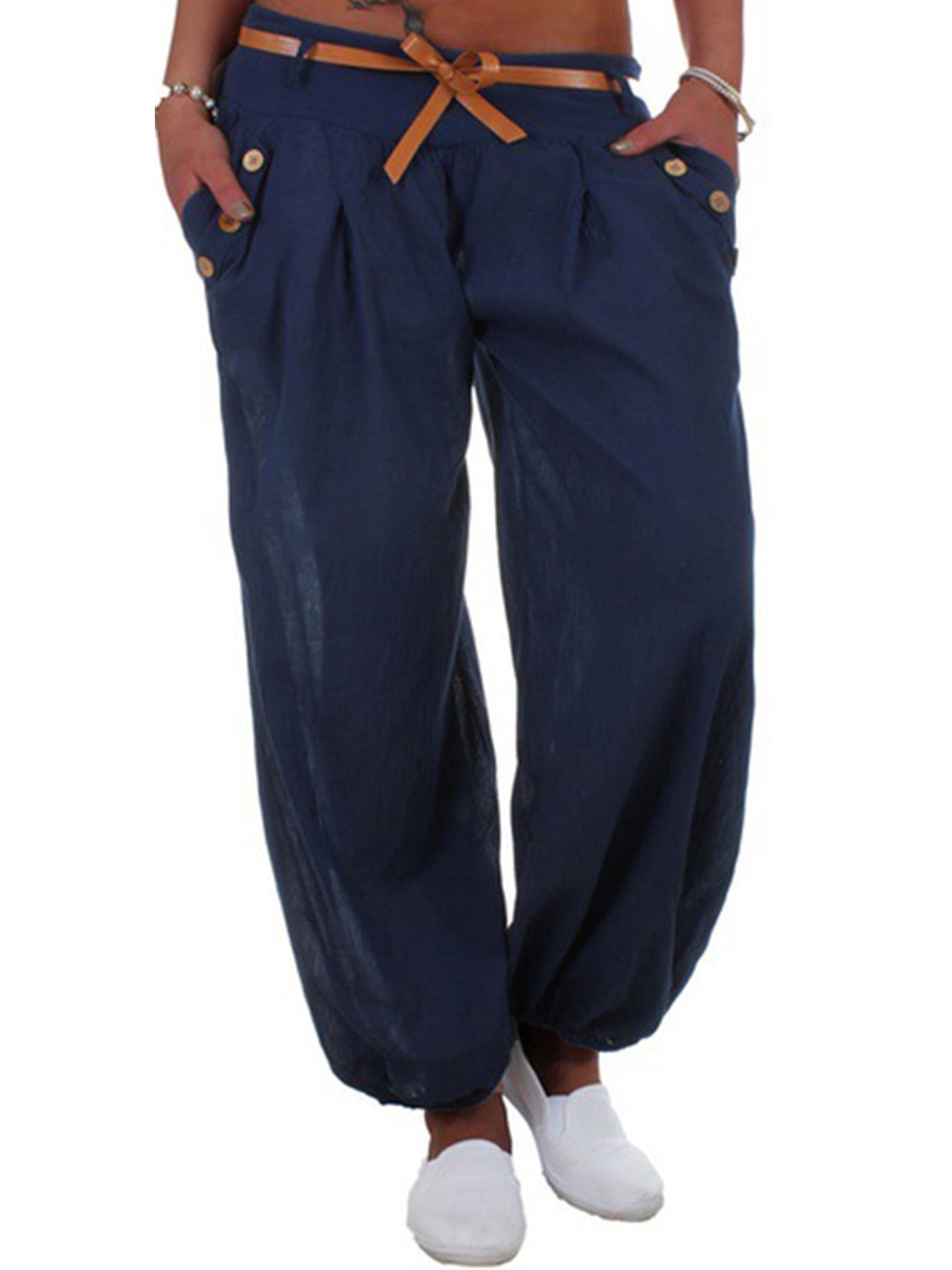 melupa High Slit Harem Pants Women Plus Size Hippie Trousers Women/’s Wide Leg Yoga Workout Palazzo Pants