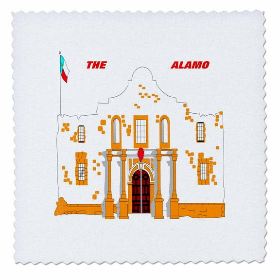 3dRose, The Alamo For Kids, 8x8 inch quilt square