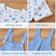 thumbnail image 5 of ZOEREA Toddler Girl Clothes, 2Pcs Baby Girl Outfits Spring/Summer Stripe/Floral T-Shirt+Bib Overall Shorts Clothing Set 1-5T, 5 of 7