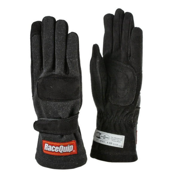 RaceQuip 3550095RQP 355 Series Driving Gloves SFI 3.3/5 Black/Black Youth Large