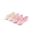 thumbnail image 4 of Daydance Canvas Ballet Shoes Split Dance Slippers Flats Yoga Dance Shoe For Toddler Girls, Pink, 4 of 5