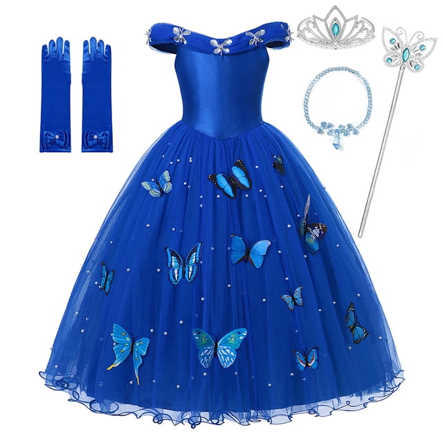 Disney vestido de princesa para niña, disfraz de Elsa, Anna, Rapunzel, ropa de fiesta de cumpleaños para niño, Carnaval, Cosplay, Frozen1/2, Cenicienta