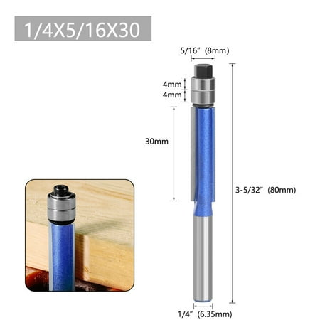 

Flush Trim Bit Router Bit 6.35mm Shank Double Bearing Woodworking Milling Cutter